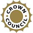 The image displays a circular logo with the text CROWN COUNCIL prominently displayed at the center, surrounded by a ring design. The background of the logo is white, and there are two concentric circles with a stylized crown motif at the top.