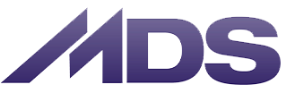 The image displays a logo with the letters MDS prominently featured in white against a purple background.